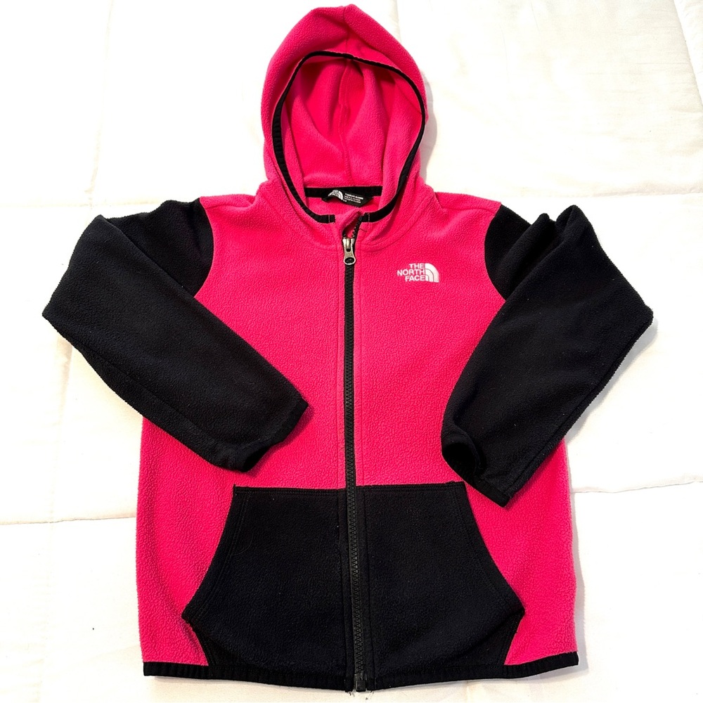 The North Face Girls Fuchsia and Black Hoodie • Sz 6